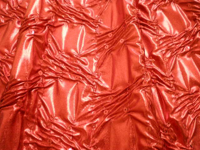 4.Red Crincle Lame With Sequins